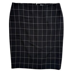 CALVIN KLEIN | NWT Black & Ivory Windowpane Pencil Skirt Sz 8